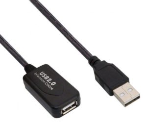 POWERTECH καλώδιο USB 2.0 με ενισχυτή CAB-U039, 5m, μαύρο CAB-U039