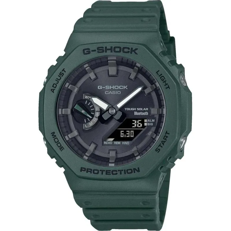 CASIO G-Shock Smartwatch Tough Solar Green Rubber Strap GA-B2100-1AER