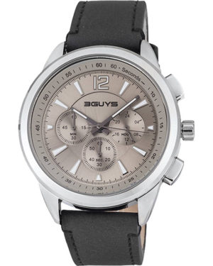 3GUYS Chronograph Brown Leather Strap 3G48005