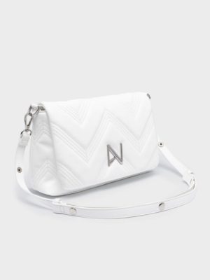 Nolah γυναικεία τσάντα ώμου/χιαστί Weaver White Silver
