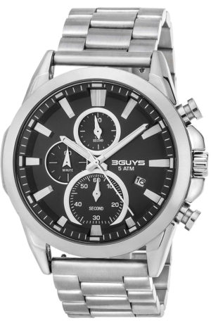 3GUYS Chronograph Silver Stainless Steel 3G43022