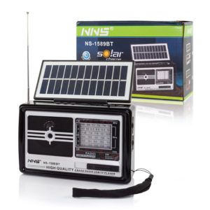 Ρετρο Ραδιοφωνο Bluetooth με Επαναφορτιζομενη Μπαταρια και Ηλιακο Πανελ