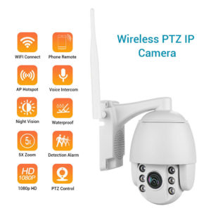 Wireless PTZ CCTV IP Camera FHD