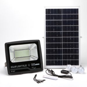 Ηλιακός προβολέας με 3 LED λάμπες +amp; χειριστήριο GD-9120