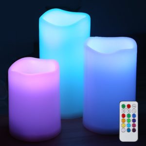 RGB LED Κεριά Σετ με Τηλεχειριστήριο