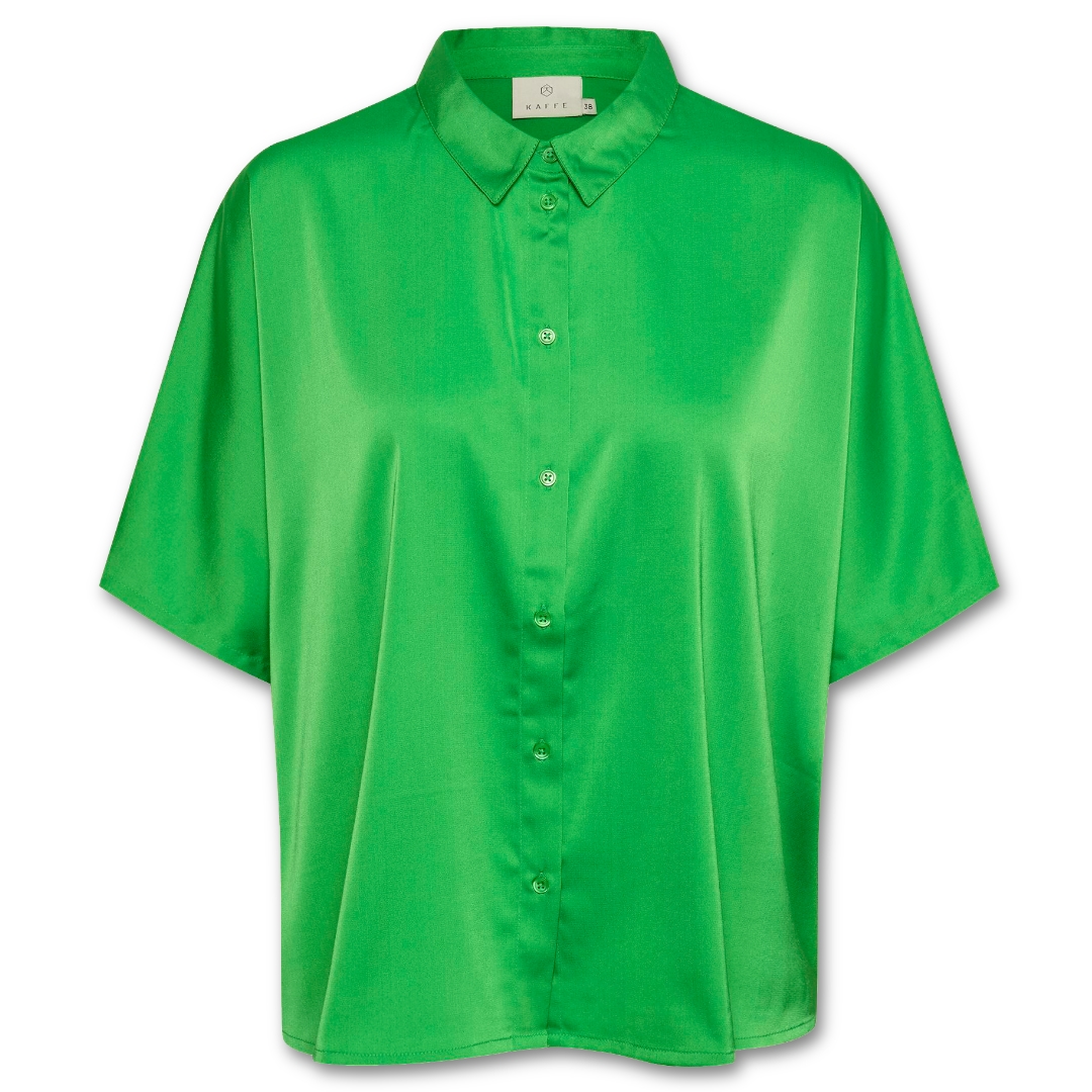 Πράσινο σατέν πουκάμισο Sasmina Kaffe - Πράσινο, L