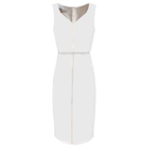 Λευκό δερμάτινο φόρεμα Leather Rinascimento - S, Λευκό