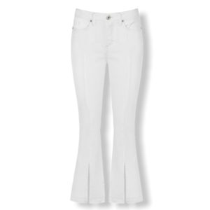 Άσπρο τζιν κοντό παντελόνι καμπάνα Rinascimento - L, Λευκό