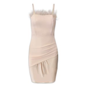 Ροζ φόρεμα με φτερά Rinascimento - Ροζ, L