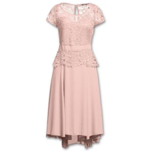 Μίντι φόρεμα δαντέλα άλφα γραμμή Rinascimento - Ροζ, S