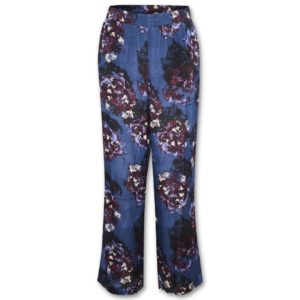 Εμπριμέ παντελόνα με λάστιχο Jilli Kaffe - Μπλε, XL