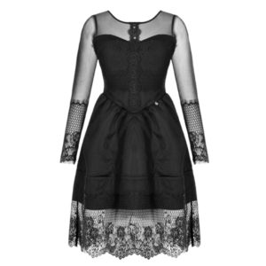 Μαύρο φόρεμα από τούλι και δαντέλα Rinascimento - S, Μαύρο