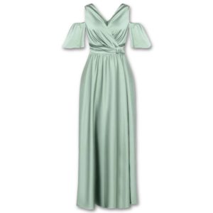 Μακρύ σατέν φόρεμα plus size Kitana by Rinascimento - Το χρώμα της μέντας, 4XL