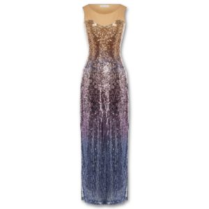 Μακρύ φόρεμα με παγιέτες Rinascimento - Χρυσό, L