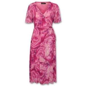 Κοντομάνικο μίντι κρουαζέ φόρεμα Aldora Soaked in Luxury - Φούξια, L