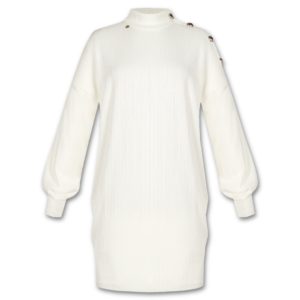 Πλεκτό μίνι φόρεμα Rinascimento - Λευκό, XS
