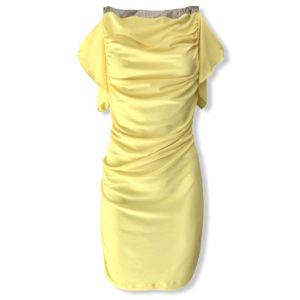 Κίτρινο ντραπέ φόρεμα Rinascimento - Κίτρινο, S