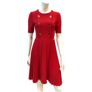 Κόκκινο πλισέ φόρεμα Rinascimento - Κόκκινο, S