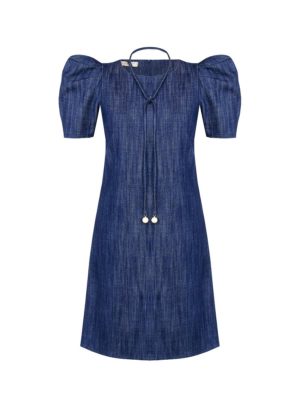 Μίνι τζιν φόρεμα Rinascimento - Denim Blue, XL