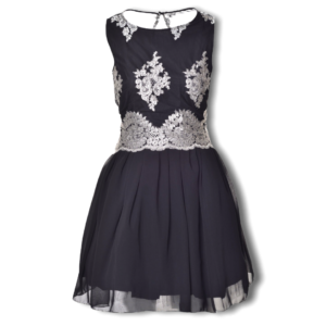 Μαύρο μίνι φόρεμα με φουρό Rinascimento - Μαύρο, XL