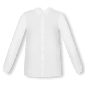 Λευκό πουκάμισο με πλισέ πλάτη Rinascimento - M, Λευκό