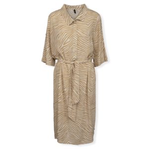 Σεμιζιέ φόρεμα βισκόζ Nima Peppercorn - Μπεζ, XXL