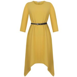 Κίτρινο ασύμμετρο φόρεμα Rinascimento - M, Μουσταρδί