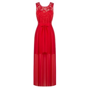 Μάξι φόρεμα με μπούστο δαντέλα Rinascimento - M, Κόκκινο