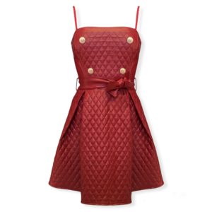 Δερμάτινο καπιτονέ φόρεμα Rinascimento - Κόκκινο, L