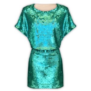 Πράσινο φόρεμα παγιέτα Sequin Rinascimento - S, Σμαραγδί πράσινο