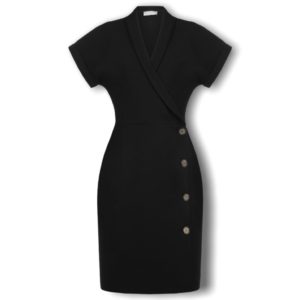 Κρουαζέ κοντομάνικο φόρεμα Rinascimento - XS, Μαύρο