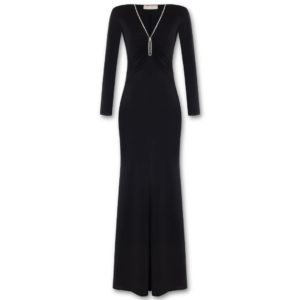 Μαύρο μάξι φόρεμα εφαρμοστό Rinascimento - Μαύρο, XS