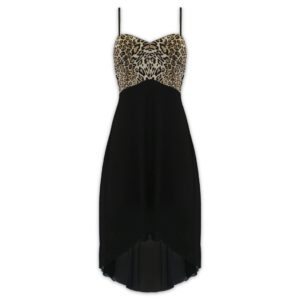 Φόρεμα λεοπάρ μπούστο Rinascimento - Μαύρο, S