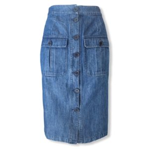 Τζιν στενή φούστα με κουμπιά Pepaloves - Μπλε, XS