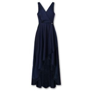 Μπλε σκούρο σατέν φόρεμα Rinascimento - Μπλέ σκούρο, XS