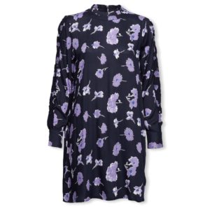 Φλοράλ φόρεμα βισκόζ Christal Kaffe - Μπλέ σκούρο, L