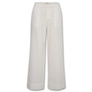 Λευκό φαρδύ παντελόνι Bishja Cream - Λευκό, L