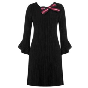 Μαύρο βελούδινο μίνι φόρεμα Bow Rinascimento - M, Μαύρο