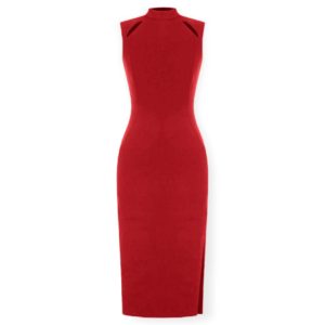 Κόκκινο μίντι στενό φόρεμα Rinascimento - Κόκκινο, L