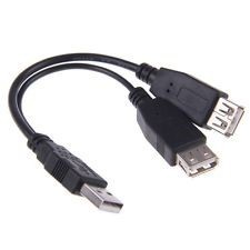 USB Extension Splitter Cable Male to 2x Female