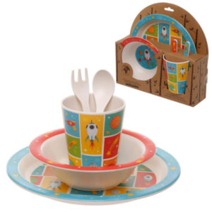 Bamboo Eco Friendly Space Design Kids Dinner Set