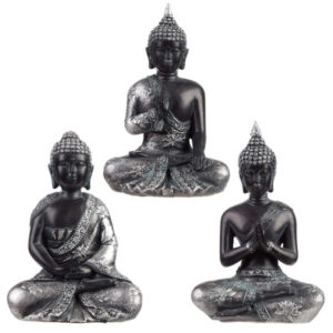 Decorative Black and Silver Thai Buddha - Meditation