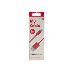 MUVIT LIFE MY CABLE DATA MICRO USB 2M red