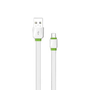 Data cable, EMY MY-445, Micro USB, 1.0m, White - 14449
