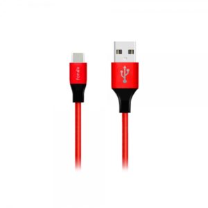 FONEX DATA CABLE FABRIC TYPE C SPEED CHARGE 2A 1m red