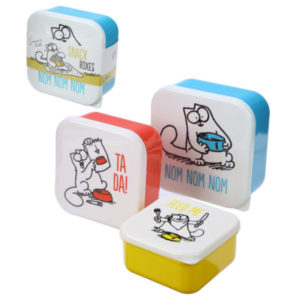 Fun Simon s Cat Design Set of 3 Plastic Lunch Boxes