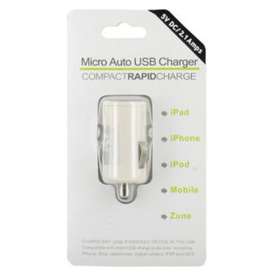 USB Car Charger 2.1A White