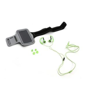 Ακουστικά με μικρόφωνο με Sport θήκη μπράτσου για Smartphones Πράσινο Platinet