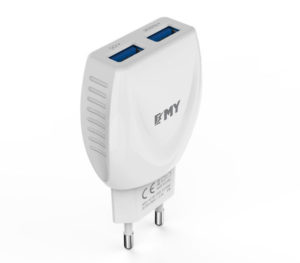 Network charger, EMY MY-221, 5V 2.1A, Universal , 1xUSB, without cable - 14403