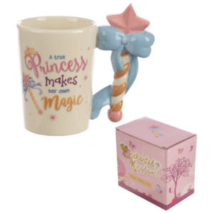Cute Princess Wand Shaped Handle Ceramic Mug
